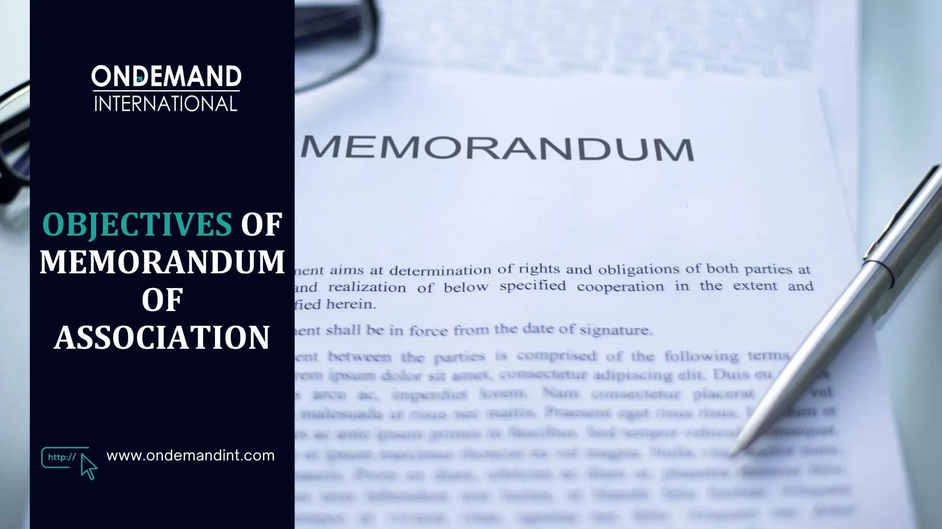 objectives of memorandum of association