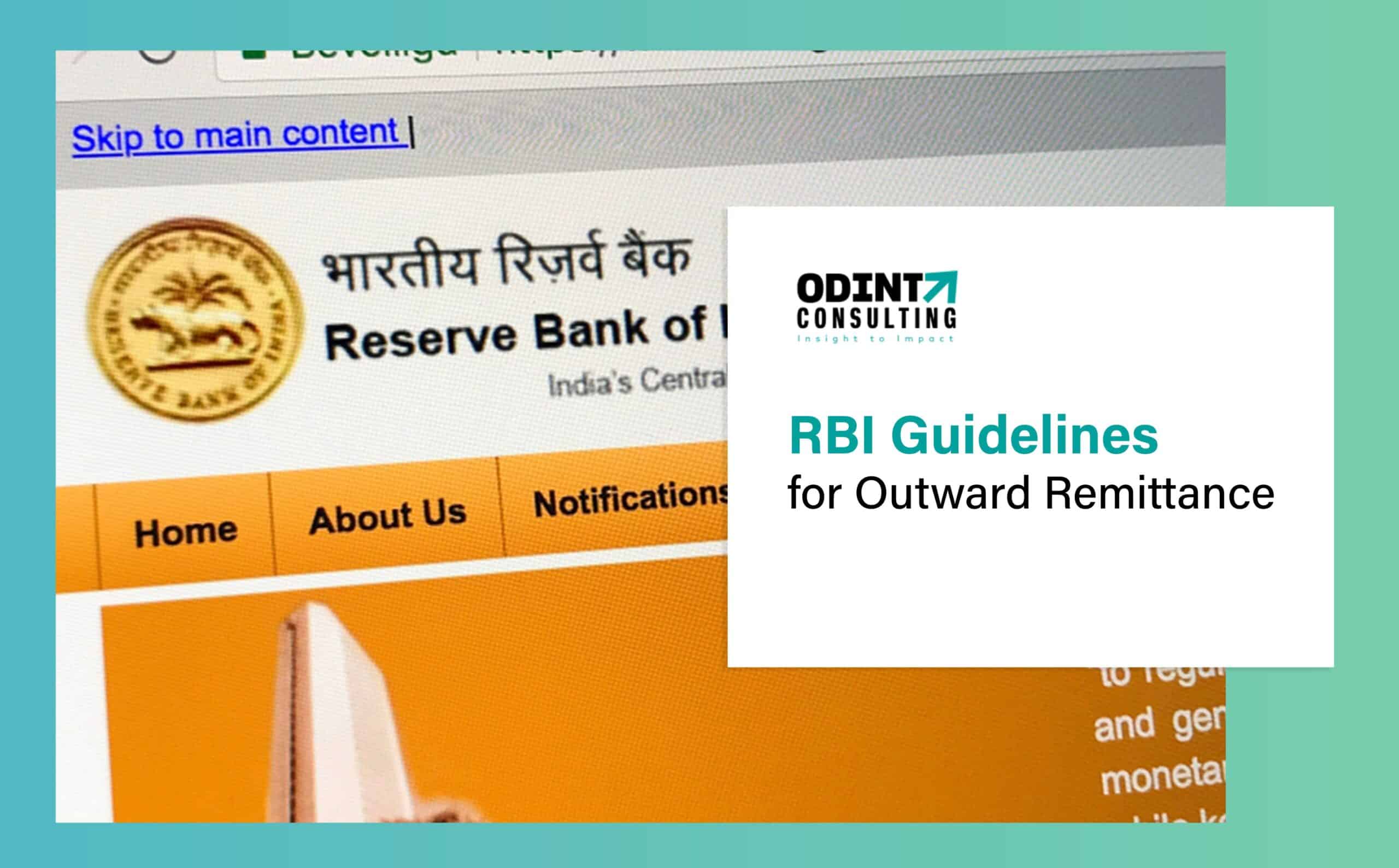 RBI Guidelines for Outward Remittance: Procedure & Transactions Rules