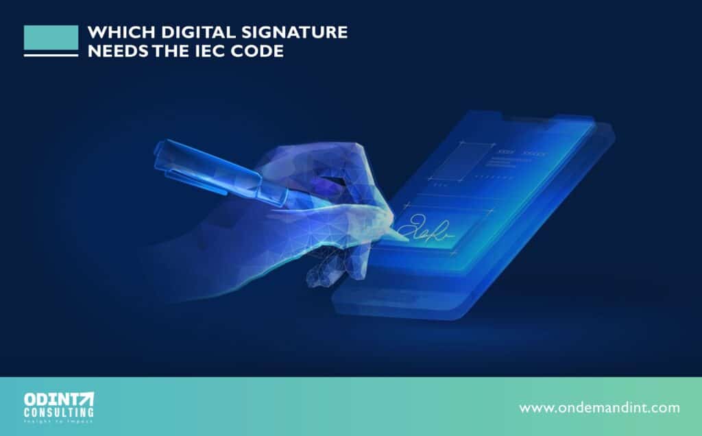 which digital signature needs the iec code