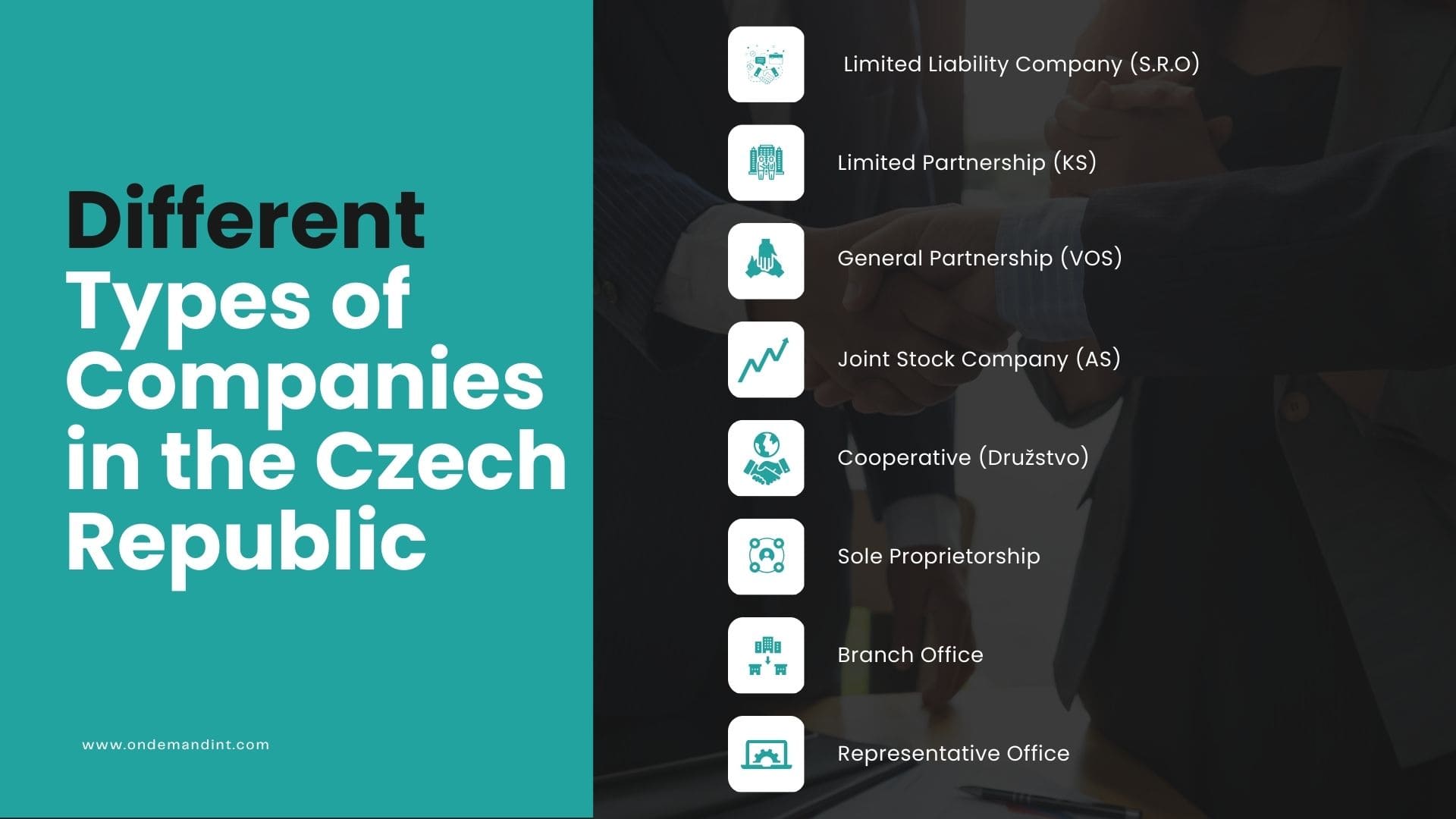 8 types of companies in the czech republic