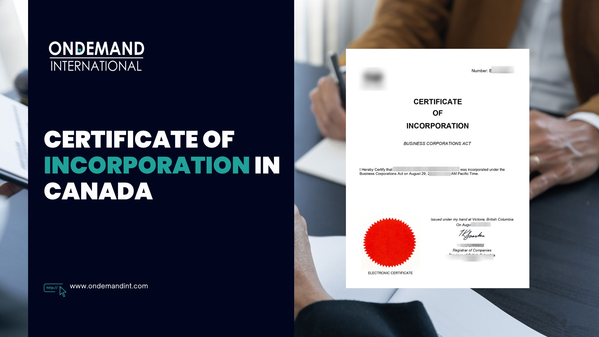 certification of incorporation in canada