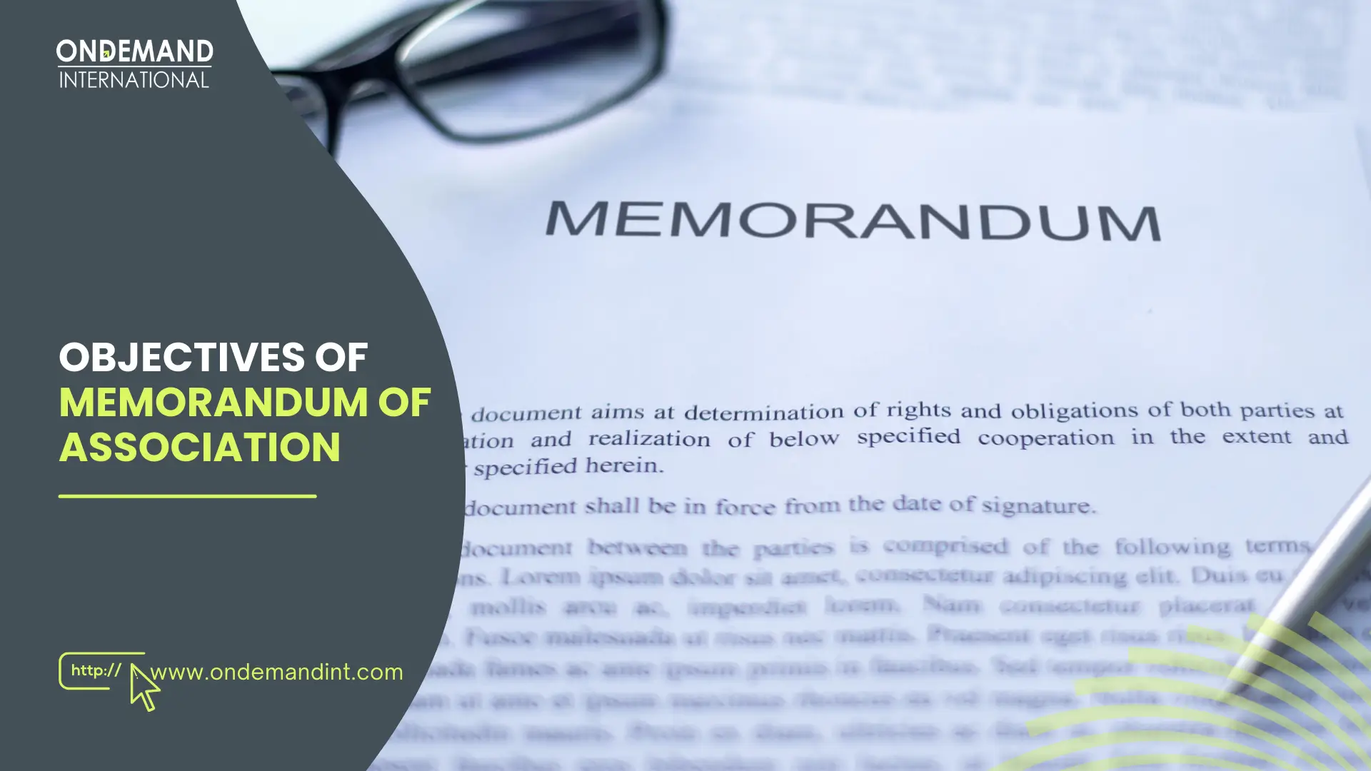 objectives of memorandum of association