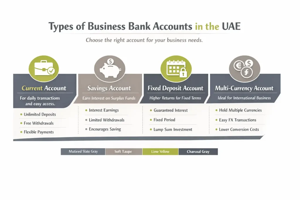 types of business bank accounts in the uae