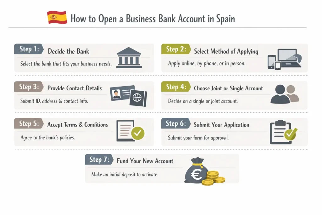 how to open a business bank account in spain