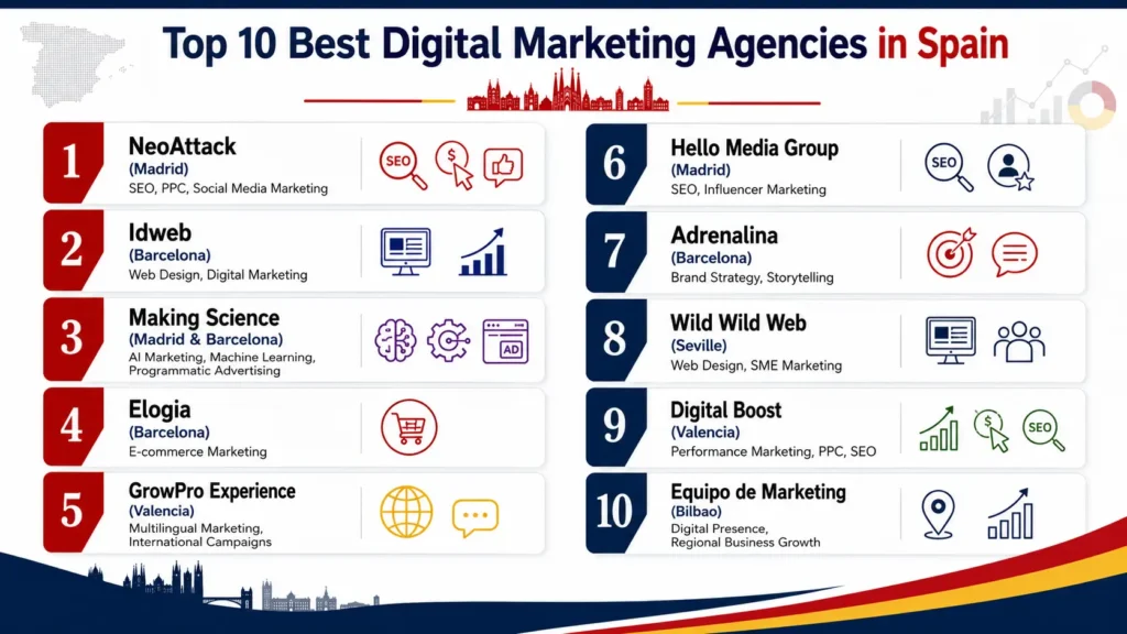 Top 10 best digital marketing agencies in Spain