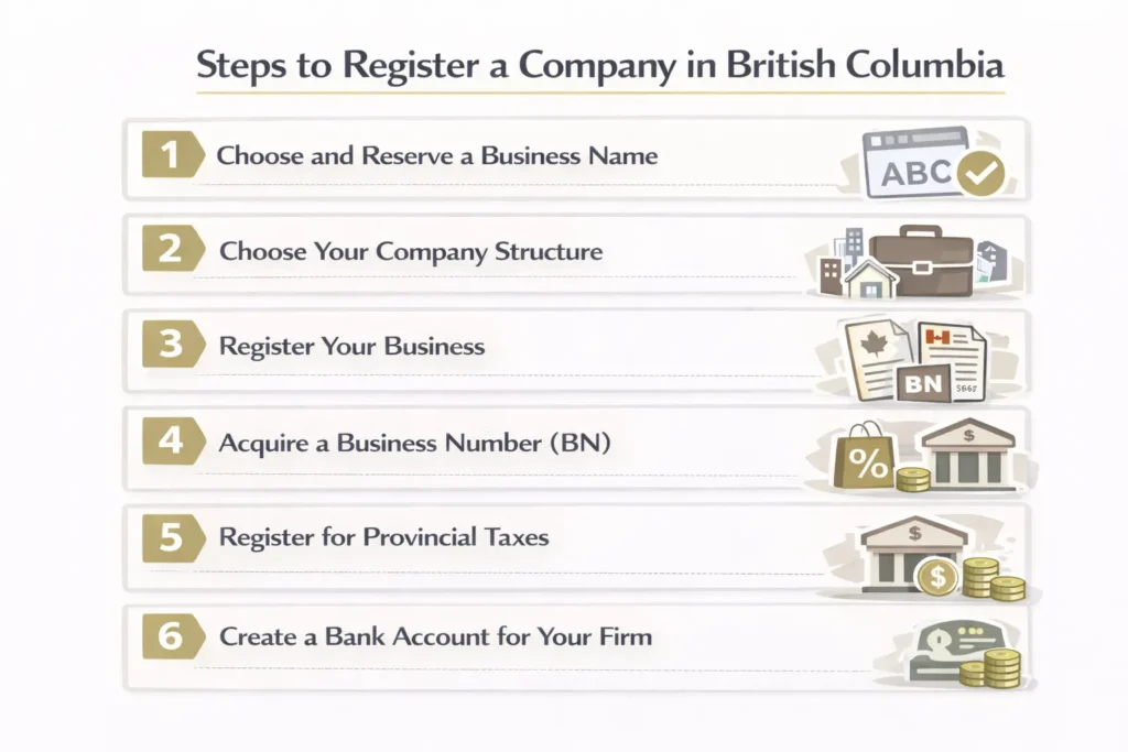 Company Registration in British Columbia: Steps, Costs & Benefits 1 steps to register a company in british columbia