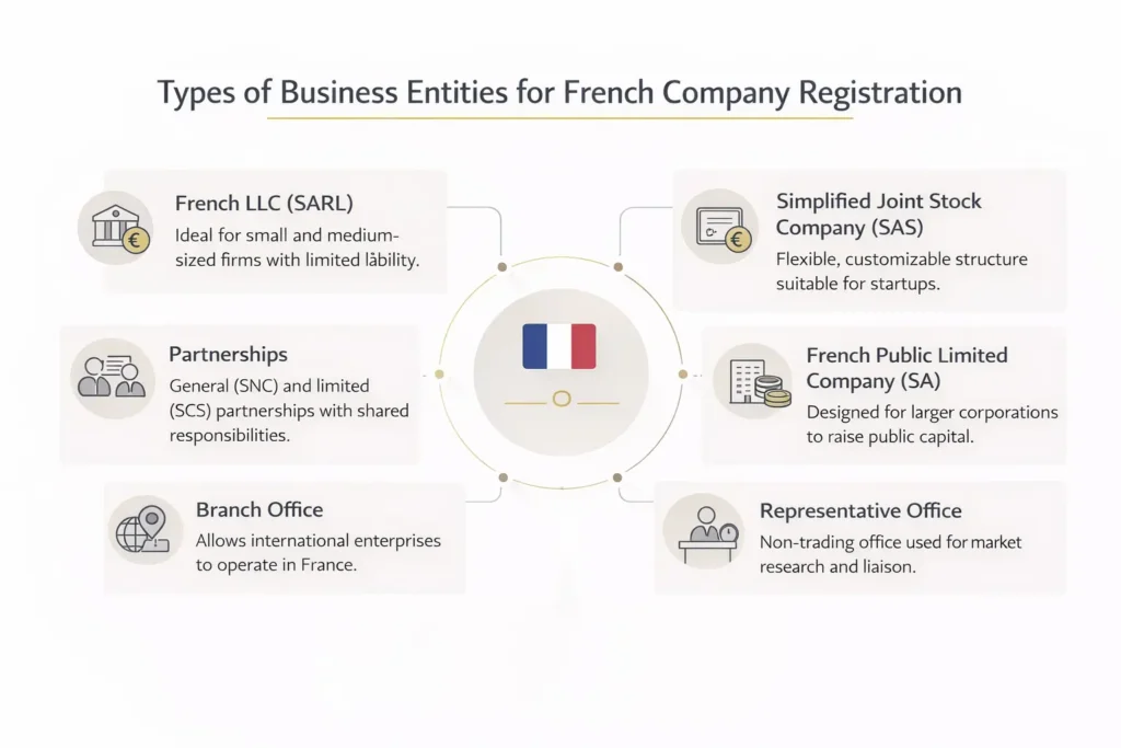types of business entities for french company registration