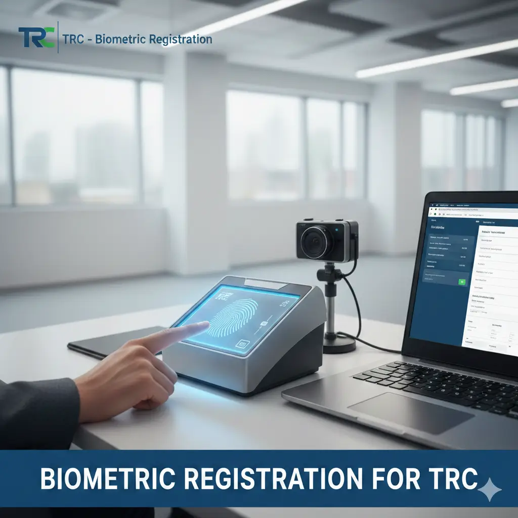 Biometric registration for TRC Spain residency card